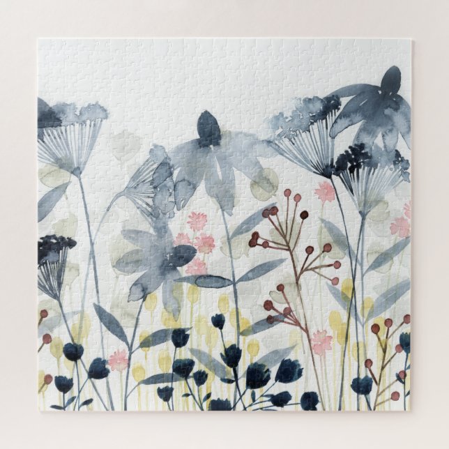 Layered Gardens - Watercolor Flowers Jigsaw Puzzle (Horizontal)