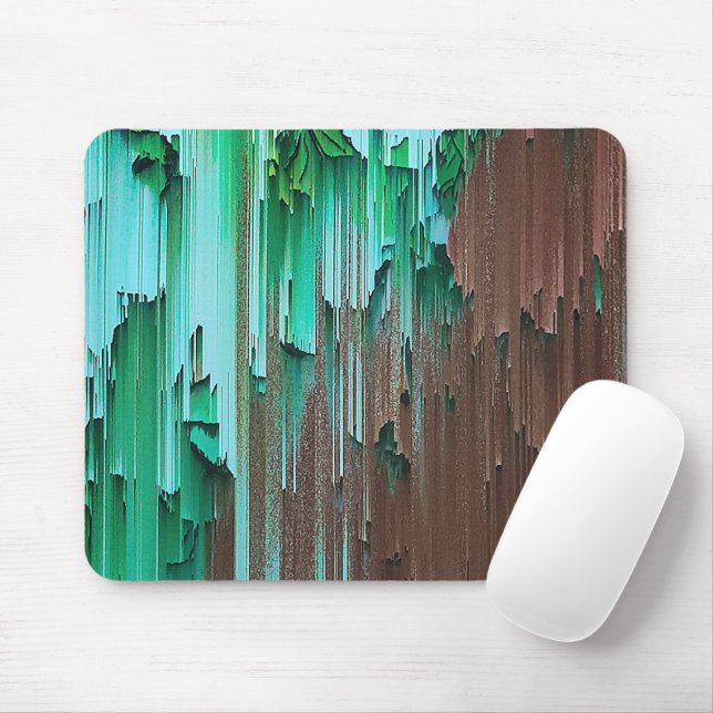 Layered Green and Brown Paint Mouse Pad (With Mouse)