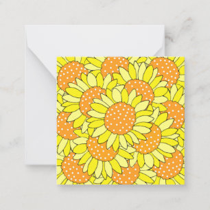Layered Hand Drawn Yellow Orange Sunflowers Card