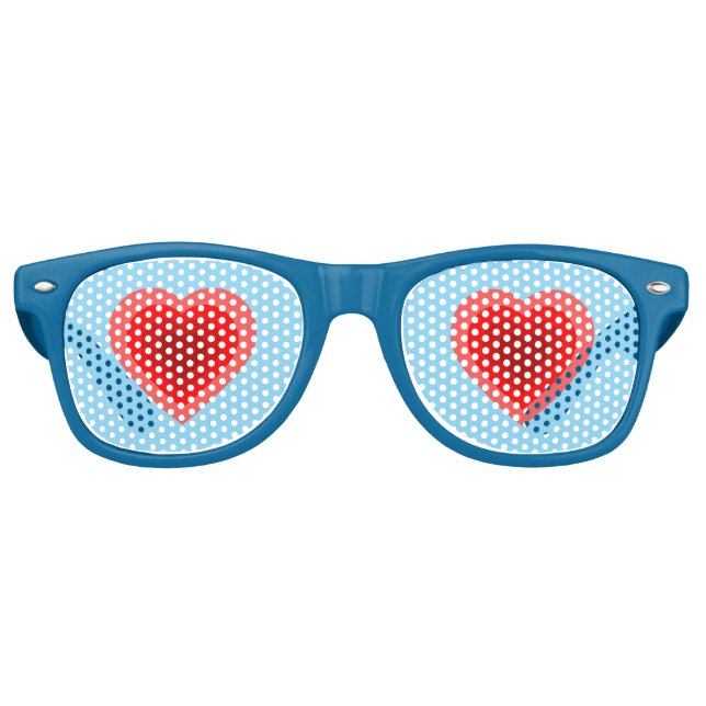 Layered Heart Design Retro Sunglasses (Front)