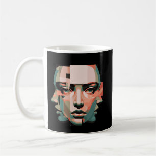 Layered Human Identity Art-Observer Self Abstract Coffee Mug