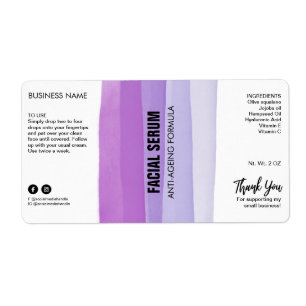 Layered Ink Purple Dropper Bottle Serum Labels