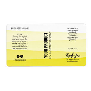 Layered Ink Yellow Body Butter Jar Product Labels