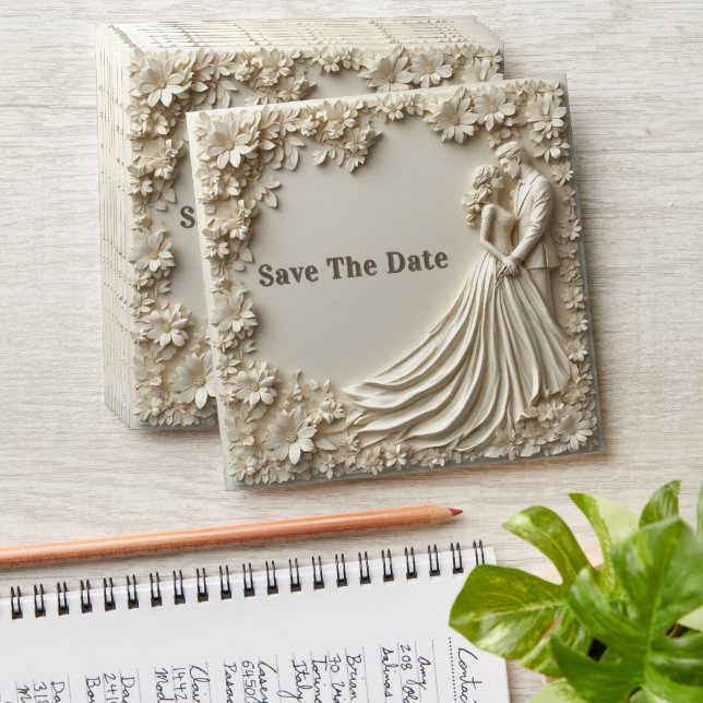 🤍 Layered Ivory Floral Wedding Frame Theme 🤍 Envelope (Stacked)
