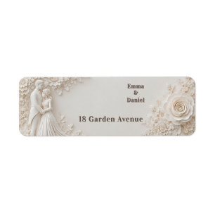 🤍 Layered Ivory Floral Wedding Frame Theme 🤍 Return Address Label