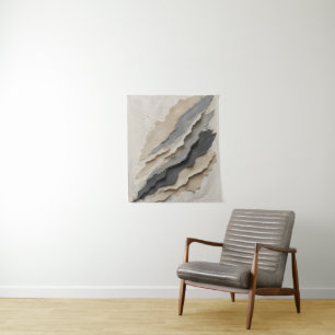 Layered Neutral Abstract Texture Modern Organic Tapestry