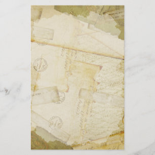 Layered Old Letters  Stationery