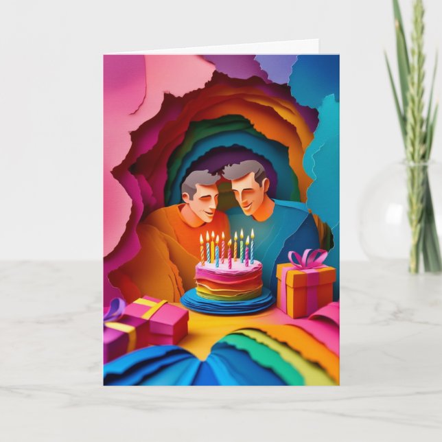 Layered Paper Birthday Celebration Card (Front)