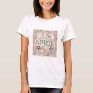 Layered Pastel Harmony: The Art of April T-Shirt