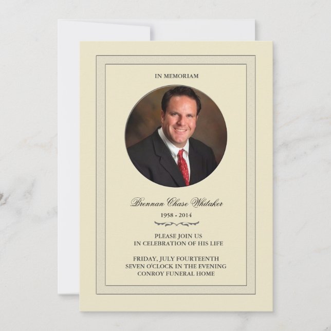 Layered Photo In Memoriam Card (Front)