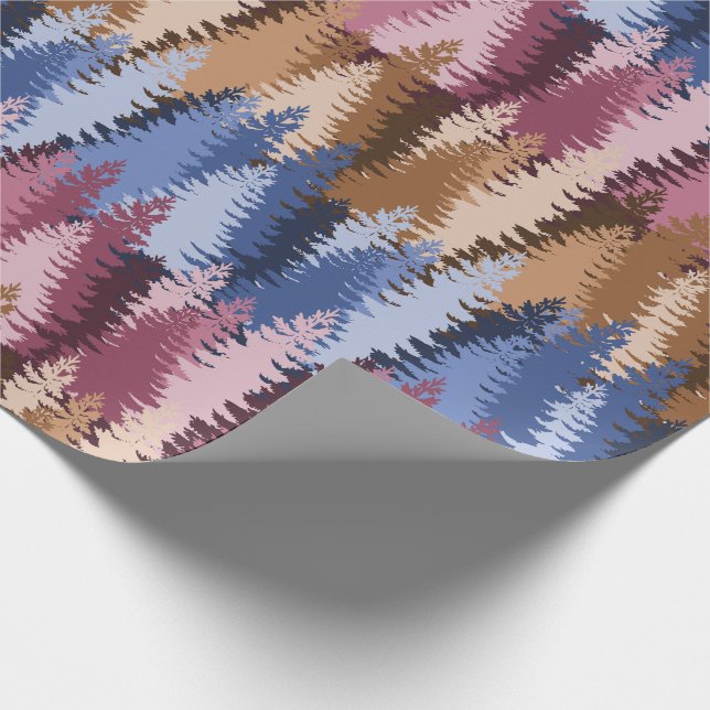 Layered Pine Forest Pattern Wrapping Paper (Corner)