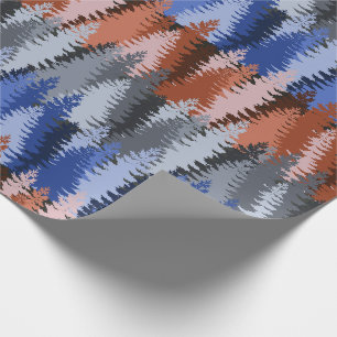 Layered Pine Forest Pattern Wrapping Paper