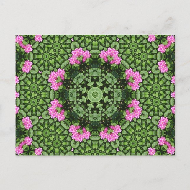 Layered Pink Lotus Mandala Postcard (Front)