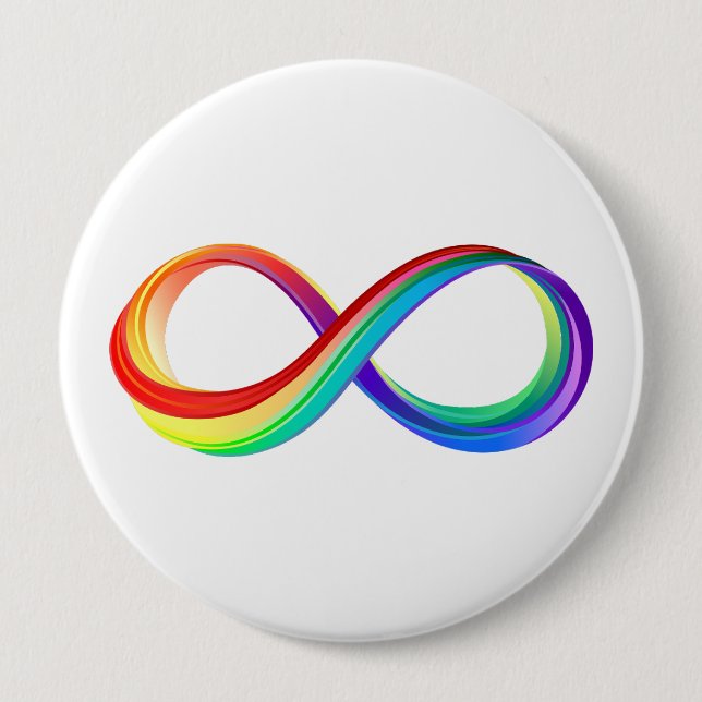 Layered Rainbow Infinity Symbol 10 Cm Round Badge (Front)