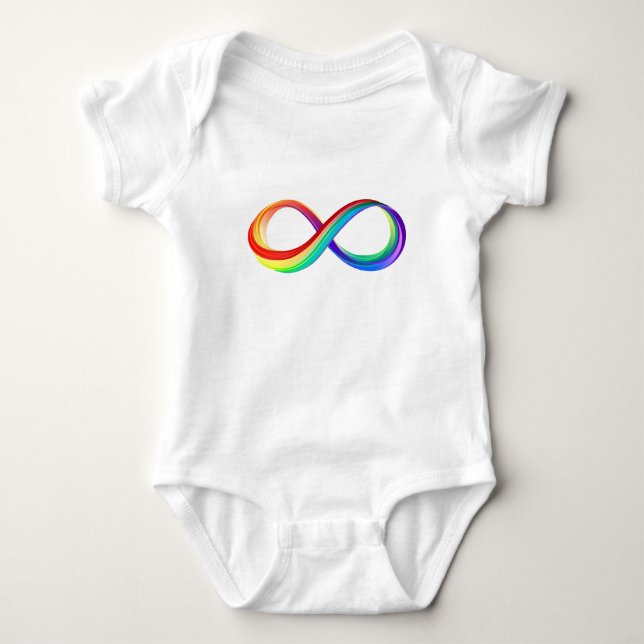 Layered Rainbow Infinity Symbol Baby Bodysuit (Front)