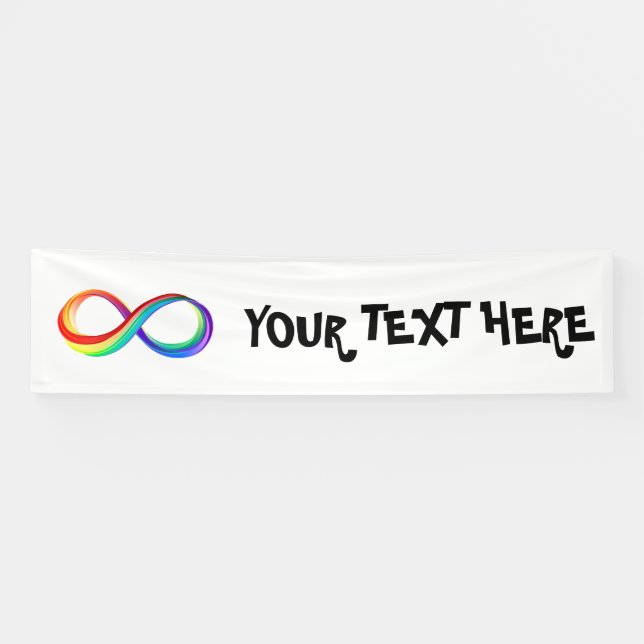 Layered Rainbow Infinity Symbol Banner (Horizontal)