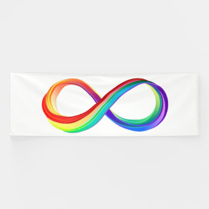 Layered Rainbow Infinity Symbol Banner