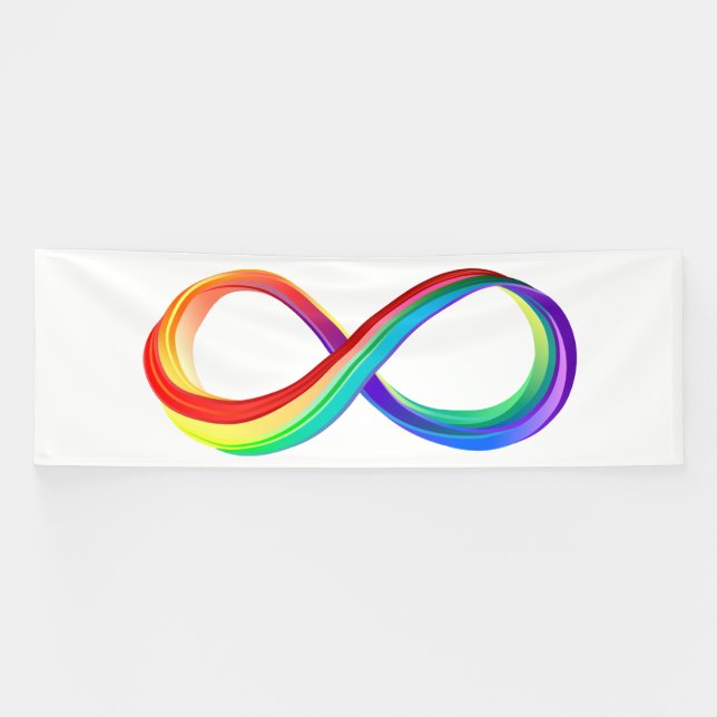 Layered Rainbow Infinity Symbol Banner (Horizontal)