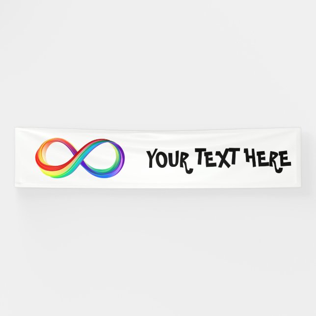 Layered Rainbow Infinity Symbol Banner (Horizontal)