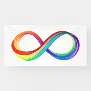 Layered Rainbow Infinity Symbol Banner