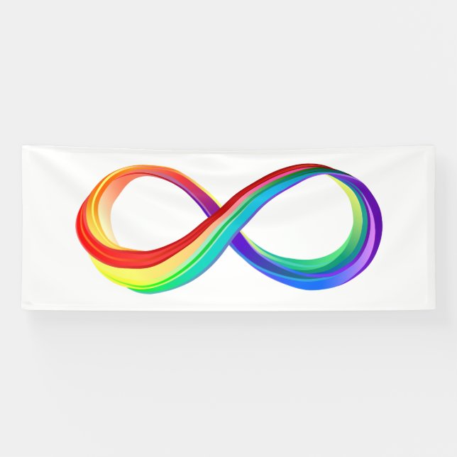 Layered Rainbow Infinity Symbol Banner (Horizontal)