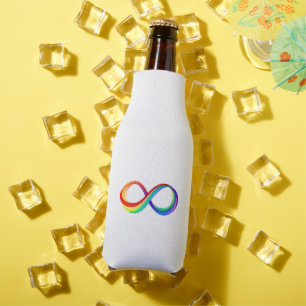 Layered Rainbow Infinity Symbol Bottle Cooler