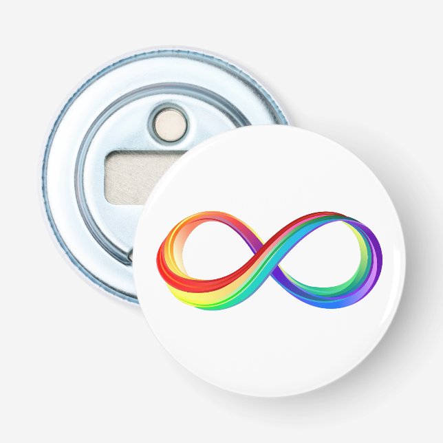 Layered Rainbow Infinity Symbol Bottle Opener (Front)