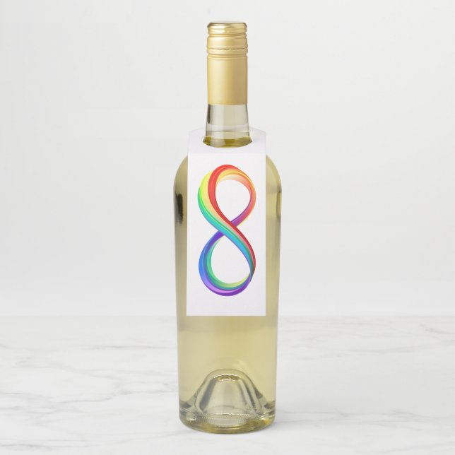 Layered Rainbow Infinity Symbol Bottle Tag (On Bottle)