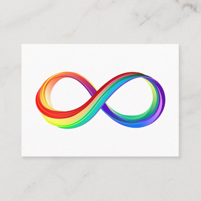 Layered Rainbow Infinity Symbol Business Card (Front)