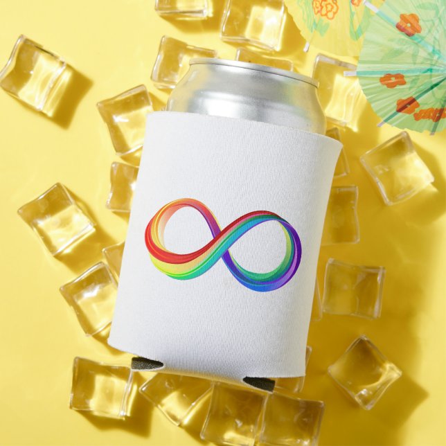 Layered Rainbow Infinity Symbol Can Cooler (In Situ Summer)