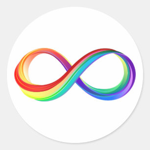 Layered Rainbow Infinity Symbol Classic Round Sticker