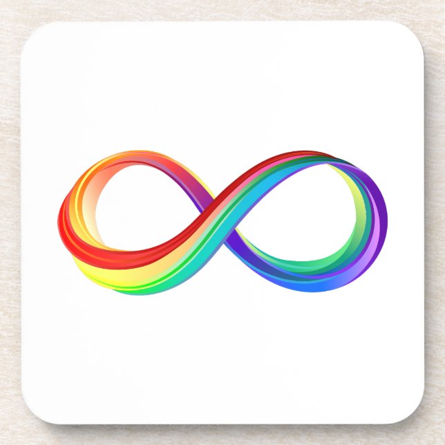 Layered Rainbow Infinity Symbol Coaster (Front)