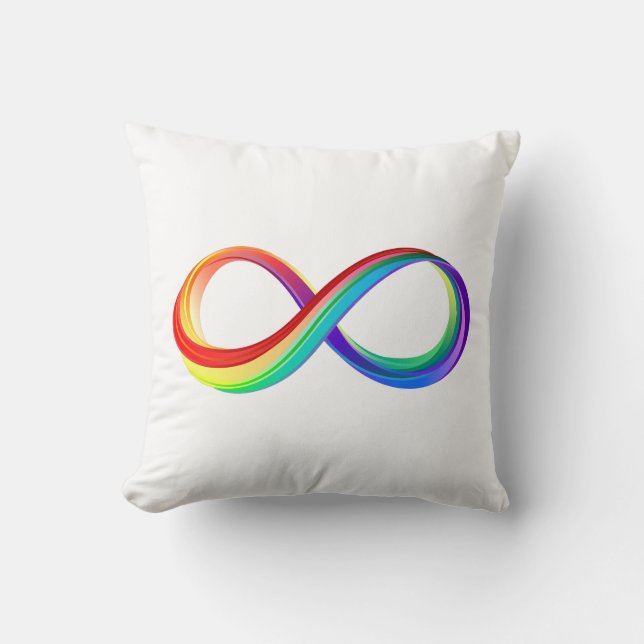 Layered Rainbow Infinity Symbol Cushion (Front)