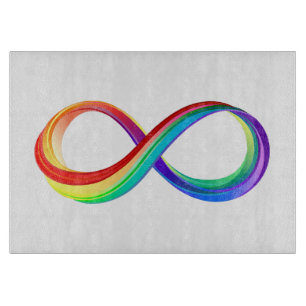 Layered Rainbow Infinity Symbol Cutting Board