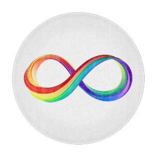 Layered Rainbow Infinity Symbol Cutting Board