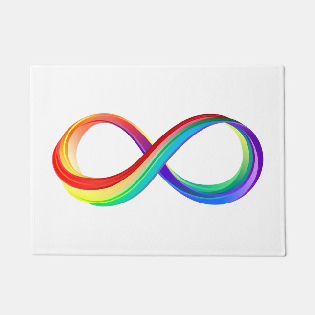 Layered Rainbow Infinity Symbol Doormat (Front)