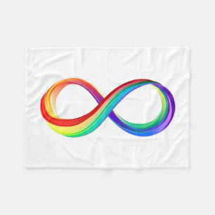 Layered Rainbow Infinity Symbol Fleece Blanket