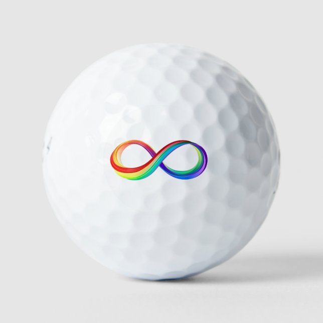 Layered Rainbow Infinity Symbol Golf Balls (Front)