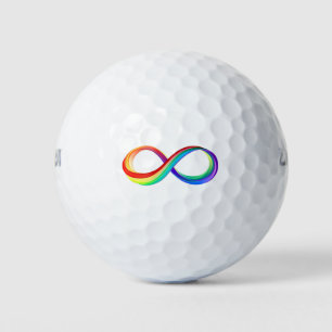 Layered Rainbow Infinity Symbol Golf Balls