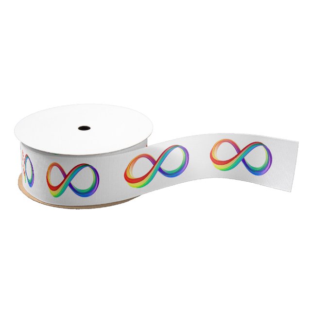Layered Rainbow Infinity Symbol Grosgrain Ribbon (Spool)