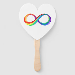 Layered Rainbow Infinity Symbol Hand Fan