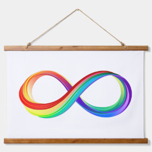 Layered Rainbow Infinity Symbol Hanging Tapestry