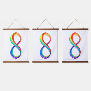 Layered Rainbow Infinity Symbol Hanging Tapestry