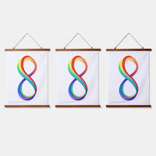 Layered Rainbow Infinity Symbol Hanging Tapestry (Triple)