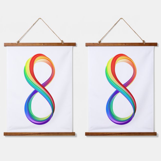 Layered Rainbow Infinity Symbol Hanging Tapestry (Double)