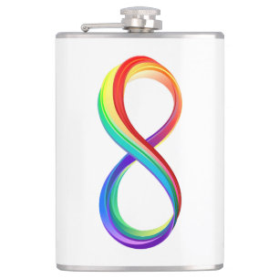Layered Rainbow Infinity Symbol Hip Flask