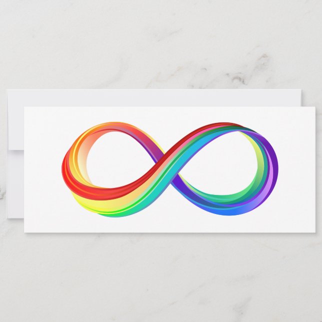 Layered Rainbow Infinity Symbol Holiday Card (Front)
