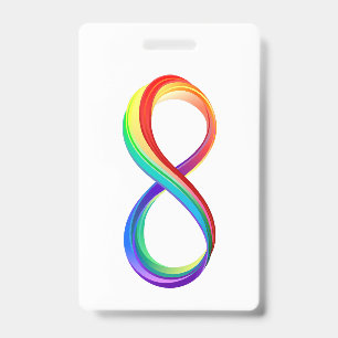 Layered Rainbow Infinity Symbol ID Badge