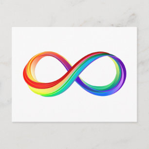 Layered Rainbow Infinity Symbol Invitation Postcard