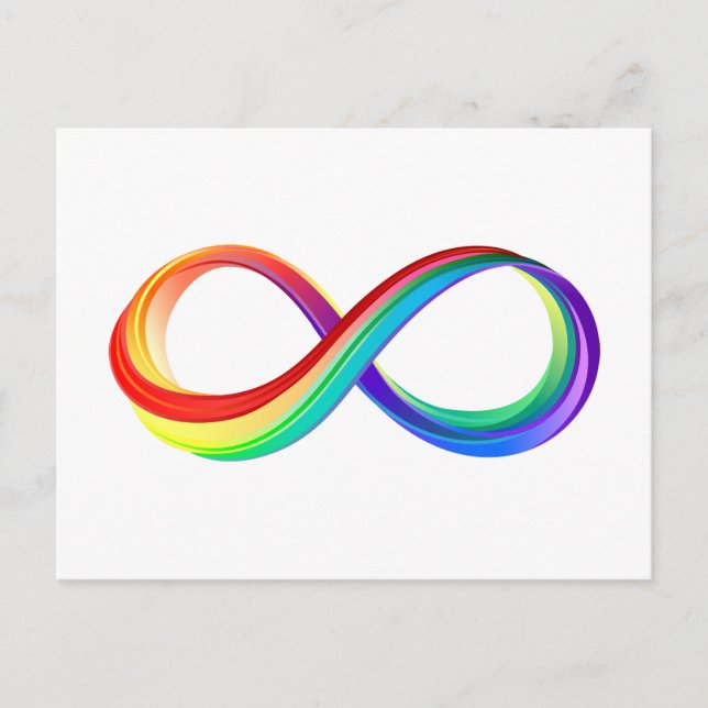 Layered Rainbow Infinity Symbol Invitation Postcard (Front)